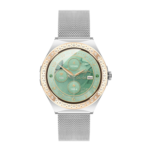 Montre connectée tendance pour femme 2026 L01 avec <span class=keywords><strong>lunette</strong></span> sertie de diamants, bracelet en acier, étanche IP68, écran AMOLED 1,9 pouces, montre connectée de santé pour femmes - Product Image 5