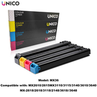 Cartouches de toner compatibles UNICO MX36 pour imprimante laser Sharp MX-2610 2615 3110 3115 3140 3610 3640