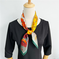 100% foulards en soie Service d'impression Designer foulard en soie femmes carré foulard en soie personnalisé avec Logo