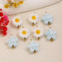 Colgantes de Cerámica DIY con Forma de Flor Margarita, Mini Abalorios de Flores Coloridas DIY, Accesorios para Colgantes y Adornos
