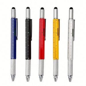 6 in 1 Multifunctional Tool Heavy Metal Ballpoint With Level and Screwdrivers Customized Logo Universal Stylus <b>Pen</b> - Product Image 1