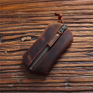 Vintage <span class=keywords><strong>Mad</strong></span> Horse Leder Schlüssel tasche Herren Top Layer Rindsleder Auto Key <span class=keywords><strong>Bag</strong></span> Damen Leder Geldbörse - Product Image 5