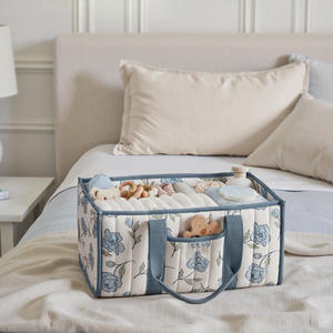 Bolsa de Pañales de Gran Capacidad de Poliéster para <span class=keywords><strong>Maternidad</strong></span>, con Estampado Floral, Impermeable, Duradera, Plegable, <span class=keywords><strong>Cesta</strong></span> de Almacenamiento para Artículos de Bebé - Product Image 6