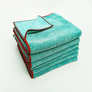 Serviette de lavage auto en microfibre 40x40cm 500GSM, tissu de nettoyage brossé épaissi pour le detailing automobile - Product Image 1