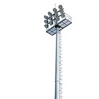 Poteau d'éclairage en acier conique rond galvanisé à chaud de 20M, 30M, 35M, 42M, 45M, de haute qualité, fabriqué en Chine, à prix compétitif