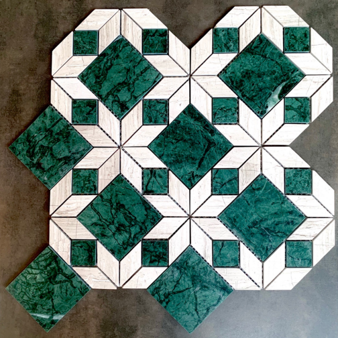 mosaïque hexagonale en marbre