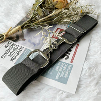 Ceinture équestre multicolore personnalisée équipement de chevalier de sports de plein air vente en gros sexe boucle en métal argenté tête ceinture élastique