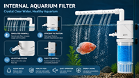 Filtre de réservoir de poissons submersible en plastique respectueux de l'environnement avec pompe à eau trois-en-un, buse de pulvérisation et aérateur