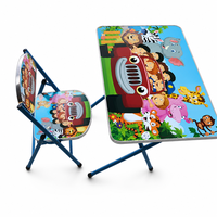 Ensemble table et chaise pliantes modernes en acier pour enfants, pour le salon