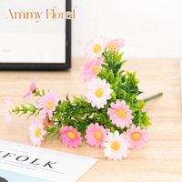 AM-AFF06 Ammy 35cm Bunga Sutra Buatan Kecil Buket Daisy Kecil Buatan Tangan Bunga Daisy Hari Valentine Buket Bunga Pernikahan