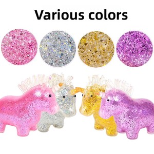 Unicorn Color Beads Grape TPR Decompression <b>Squeeze</b> <b>Ball</b> Toy for Youth Wholesale - Product Image 4