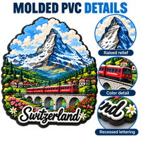 Aimant de réfrigérateur Matterhorn Suisse en PVC souple, aimant en caoutchouc personnalisé, aimant de réfrigérateur avec l'image des Alpes, souvenir cadeau