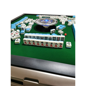 Mesa automática de <span class=keywords><strong>Mahjong</strong></span> de lujo, 2 juegos, 2 colores, azulejos de <span class=keywords><strong>Mahjong</strong></span> portátiles, patrón cuadrado plegable, entretenimiento de Metal de plástico - Product Image 3