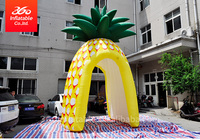 Conception d'ananas jaune personnalisé tente gonflable portable tente de publicité extérieure étanche souffleur d'air matériel Oxford mer rapide