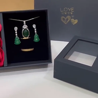 Coffret à bijoux pour la Saint-Valentin, boîte cadeau avec rose éternelle, collier avec fleur éternelle, coffret à bijoux haut de gamme, emballage de luxe