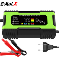 Chargeur de batterie de moto E-MaLX 12V6A à prix d'usine, expédition rapide, chargeur de batterie de voiture à réparation par impulsions 1206-08