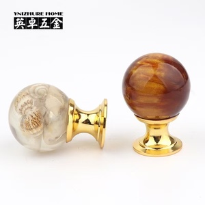 Carved Drawer <strong>Door</strong> Window Pulls Kitchen Furniture Engraved Hardware Resin Amber Shell Tiger Eye <strong>Gold</strong> Cabinet Handles - Product Image 1