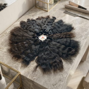 100% sin procesar crudo indio virgen templo paquete procesamiento Ninguna máquina de trenzado doble trama extensiones de cabello humano de onda profunda - Product Image 1
