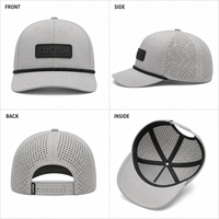 Op maat gemaakte laser-gesneden geperforeerde baseballcap, ademend, geventileerd, katoenen touw, 6 panelen, verstelbaar, unisex, groothandel, OEM, lage minimale bestelhoeveelheid