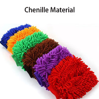 Outil de nettoyage automatique étanche Gant en chenille pour les détails de voiture Gant de lavage de voiture en chenille en microfibre bleue durable