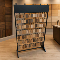Présentoir métallique personnalisé pour échantillons de marbre, avec crochets sur les deux côtés pour échantillons de bois et de carreaux