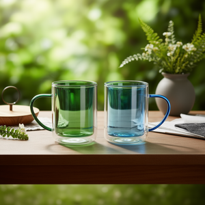 Juego de tazas de vidrio 2 piezas Mug RIO Verde y Azul BG21175GB - Product Image 3