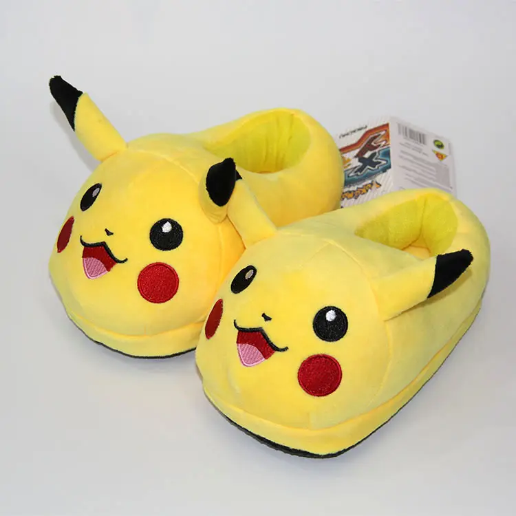 Fashion Indoor Cotton Animal Plush Slippers For Girls Home Pokemoon Slippers