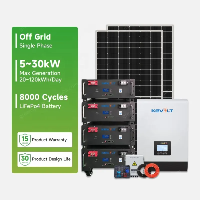 5KW 10kW 20kW 30kW Off Grid Solar System For Home Hybrid Energy Storage Unit Solar Power Energy PV System