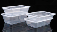 Boîte jetable carrée en plastique recyclable de 1000ml pour aliments avec couvercle en pp du fabricant chinois