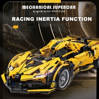 SAMLOK 422 pièces 1:18 Voiture de course super rapide Mesarei, blocs de construction DIY, jouet électronique en ABS, 5-7 ans, unisexe