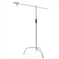 Support de lampe photographique Magic Leg à 3 pieds, cadre en forme de C de 3,3 m, bras croisé en acier inoxydable de 40 pouces, cadre de lampe flash