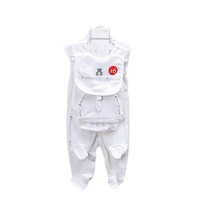 6-teiliges Export-Set: Einfarbige Baumwoll-Babybodys mit Füßen, Neugeborenenkleidung 0-9 Monate, für den Außenhandel