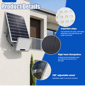 Lámparas Solares Profesionales de 6V/25W IP65 con Control Remoto y Temporizador, Carga Rápida, de Fosfato de Hierro y Litio para Exteriores - Product Image 1