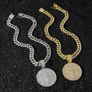 2026 Hot Selling Unique Design Hiphop Geometric Circular <b>Cross</b> Pendant Necklace Popular Men's Necklaces Wholesale Jewelry Trendy - Product Image 1