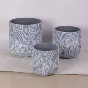 Pots de jardin en ciment ronds décoratifs de style nordique, grands pots d'intérieur et jardinières artificielles pour la maison - Product Image 5