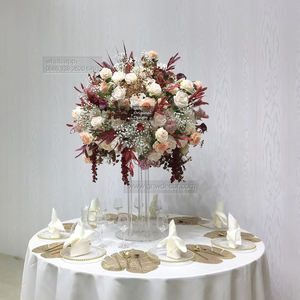 Boule de fleurs GNW pour décoration de mariage, centre de table blanc et rose pour arrangement floral de table de mariage - Product Image 5