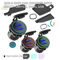Chargeur rapide QC3.0 pour allume-cigare, interrupteur tactile, identification intelligente, écran WiFi intégré, double USB pour voiture