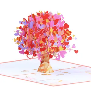 Kartu Hari Valentine desain baru, kartu undangan pernikahan, kartu bunga sakura 3D, pengakuan romantis