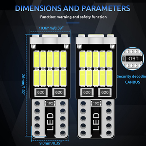 Ampoule LED Canbus HOLY W5W 194 168 501 T10 26smd 4014 pour éclairage intérieur de voiture, ampoule LED T10, ampoules LED W5W - Product Image 2