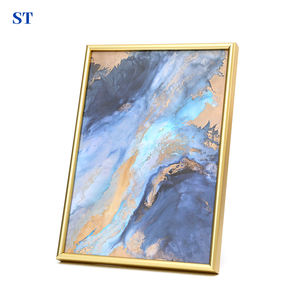 Cadre <span class=keywords><strong>photo</strong></span> en alliage d'aluminium brossé avec <span class=keywords><strong>plaque</strong></span> arrière en plexiglas, imprimé UV, certificat A2 A3 A4, or titane - Product Image 4