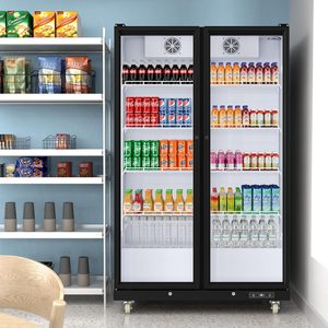 <span class=keywords><strong>Deux</strong></span> portes noires 47 po. Réfrigérateur à vin entièrement en verre Réfrigérateur commercial et congélateur - Product Image 3