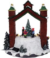 Menara Jam Desa Natal, Animasi Pra-lampu Musik Musim Dingin Desa Salju Tambahan Sempurna (Hanya Tampilan Jam)