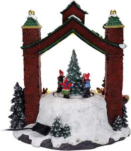 Christmas Village Clock Tower animato pre-illuminato musicale Winter Snow Village aggiunta perfetta (solo Display orologio) - Product Image 3