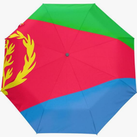 Parapluie pliant entièrement automatique à thème ethnique éthiopien, motif drapeau culturel, accessoire polyvalent pour le quotidien