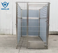 Modèle solide antirouille Galvalume Dog Kennel Caisse en fil soudé économique avec plateau en plastique Palette pour grands chiens