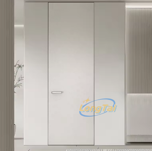 LongTai Diseño popular <span class=keywords><strong>Marco</strong></span> oculto Puerta de madera de aluminio <span class=keywords><strong>Marco</strong></span> invisible Puerta de habitación con panel de pared - Product Image 5