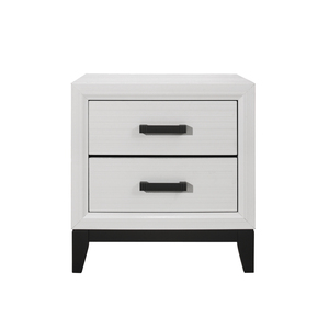 Mirage White Nightstand 2 <b>Drawer</b> <b>Storage</b> Cabinet Bedroom Furniture - Product Image 1