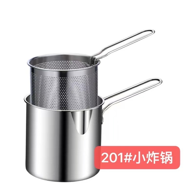 Modern Design 304 Stainless Steel Deep Fryer Pot with Strainer Tempura Fryer Pan for Chicken Fry & Kitchen Cooking Tools · image 3