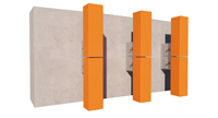 Système de mur-rideau suspendu sec avec contrôle qualité complet et suivi IT pour lamelles en céramique terracotta