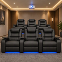Ensemble de canapés inclinables électriques extensibles en cuir véritable 4 places, canapé moderne pour home cinéma avec mousse à mémoire de forme pour salon